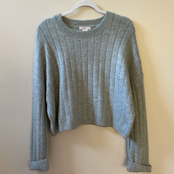 Sincerely Jules Ribbed Knit Long Sleeve Cuffed Sweater, Green Top Sz M, … - Picture 2 of 10